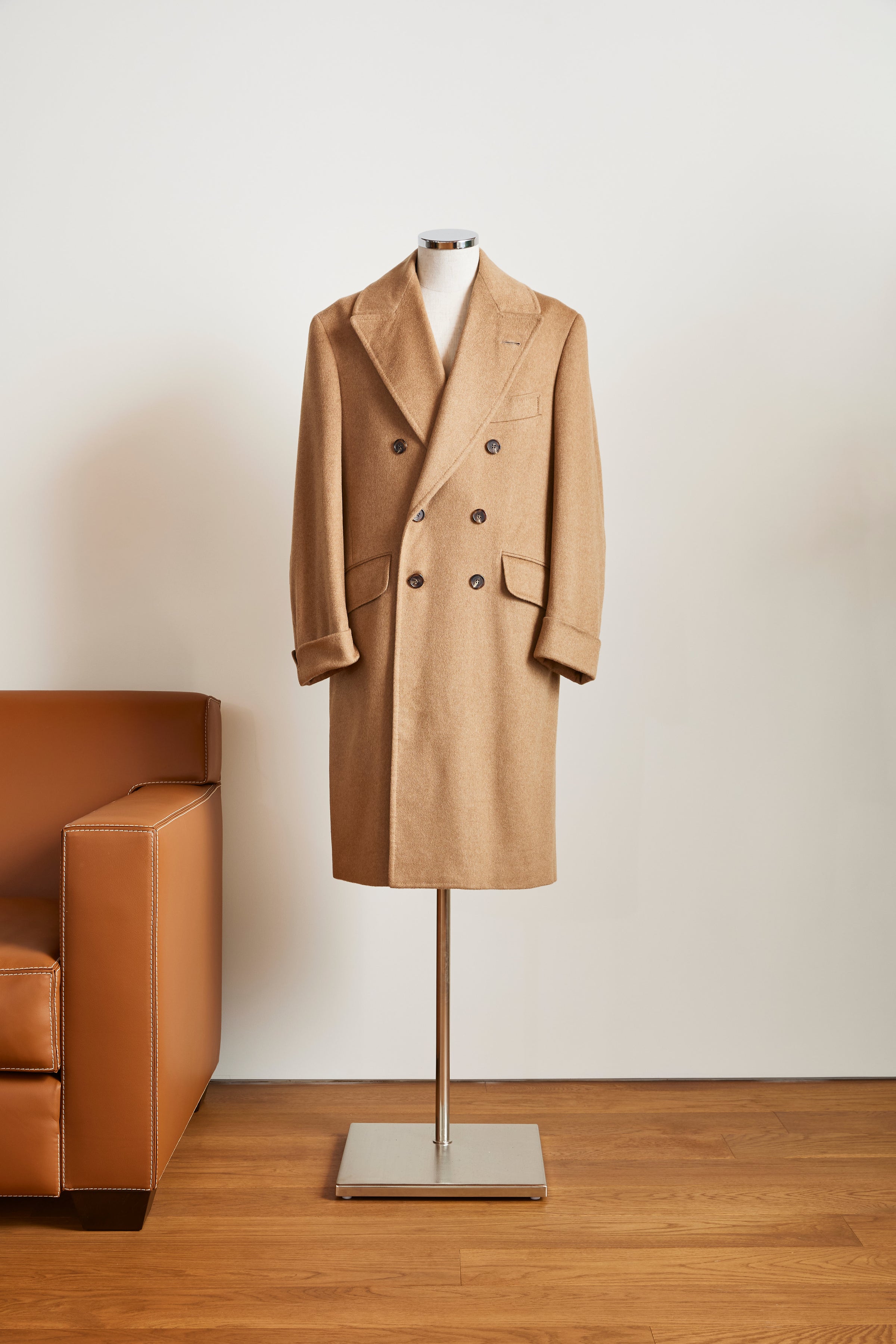 【高級カシミア100％】イタリア製 MONTE ZEMORO キャメル　コート 高級カシミア100％】イタリア製 MONTE ZEMORO キャメル コート